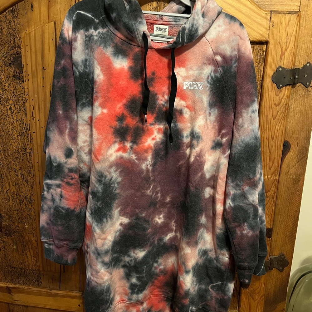 Rare PINK Victoria's Secret Tie-Dye Sweatshirt dress.